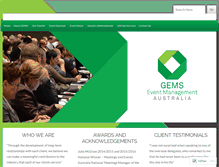 Tablet Screenshot of gemsevents.com.au